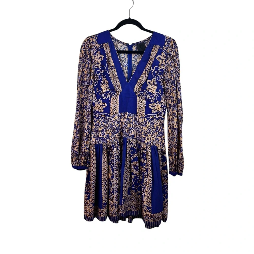 Anna Sui Bohemian Paisley Patterned Mini Dress Sz. 6 - Picture 3 of 10